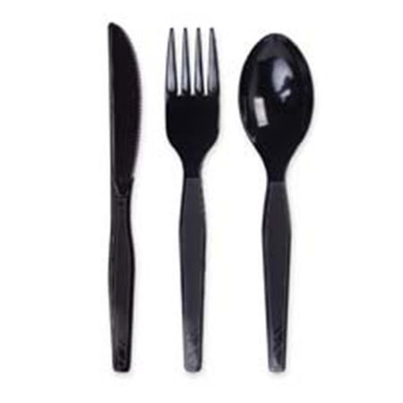DIXIE FOODS Dixie Foods DXETM507 Plastic Tableware- Heavy-Medium Weight- Spoon- Black DXETM507